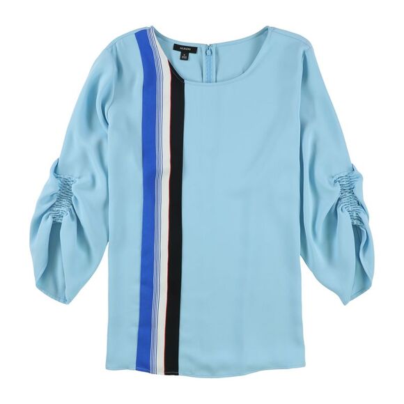 Alfani Womens Smocked-Sleeve Pullover Blouse, blue, M - Picture 1 of 1